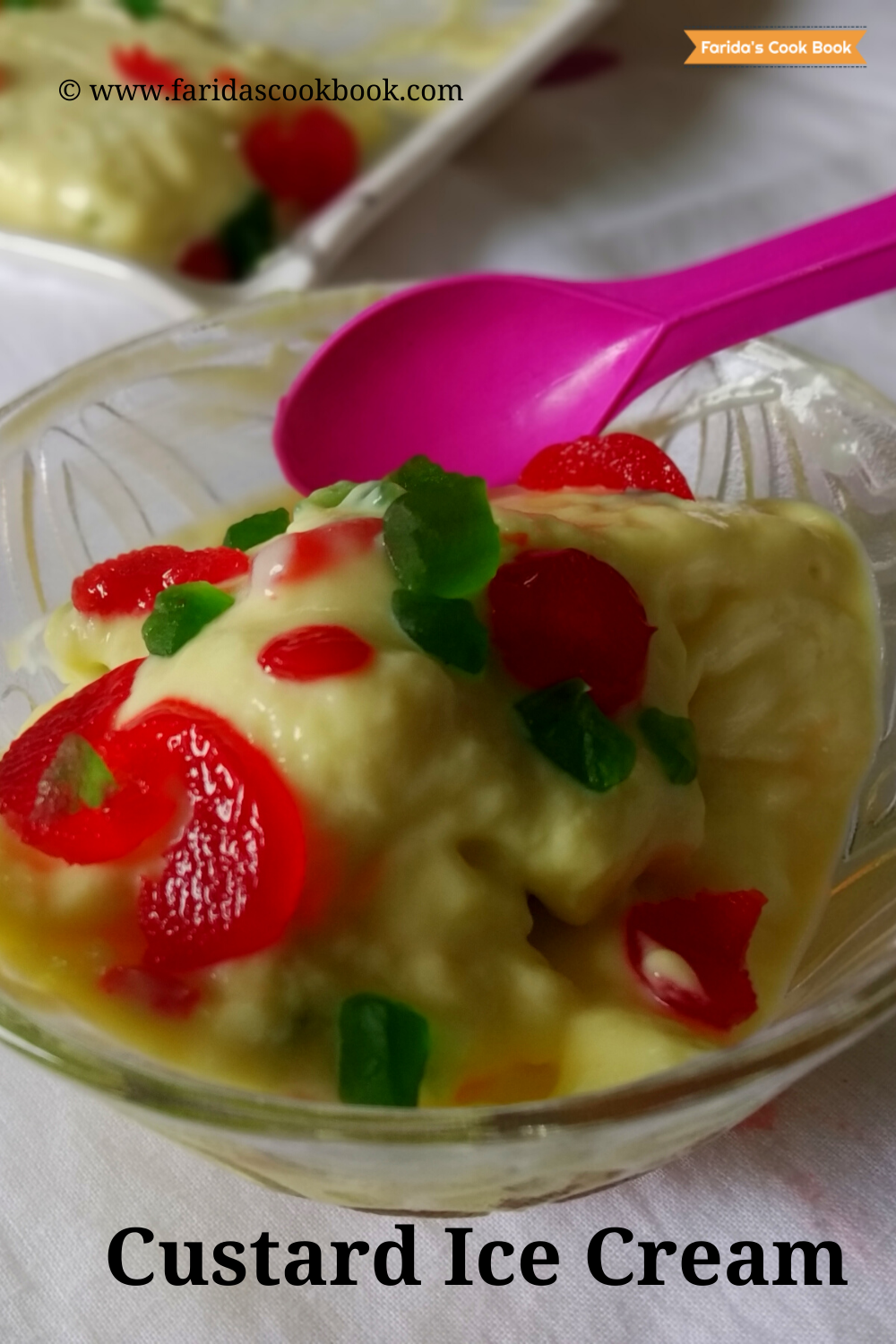 custard ice cream | how to make custard powder ice cream recipe ...