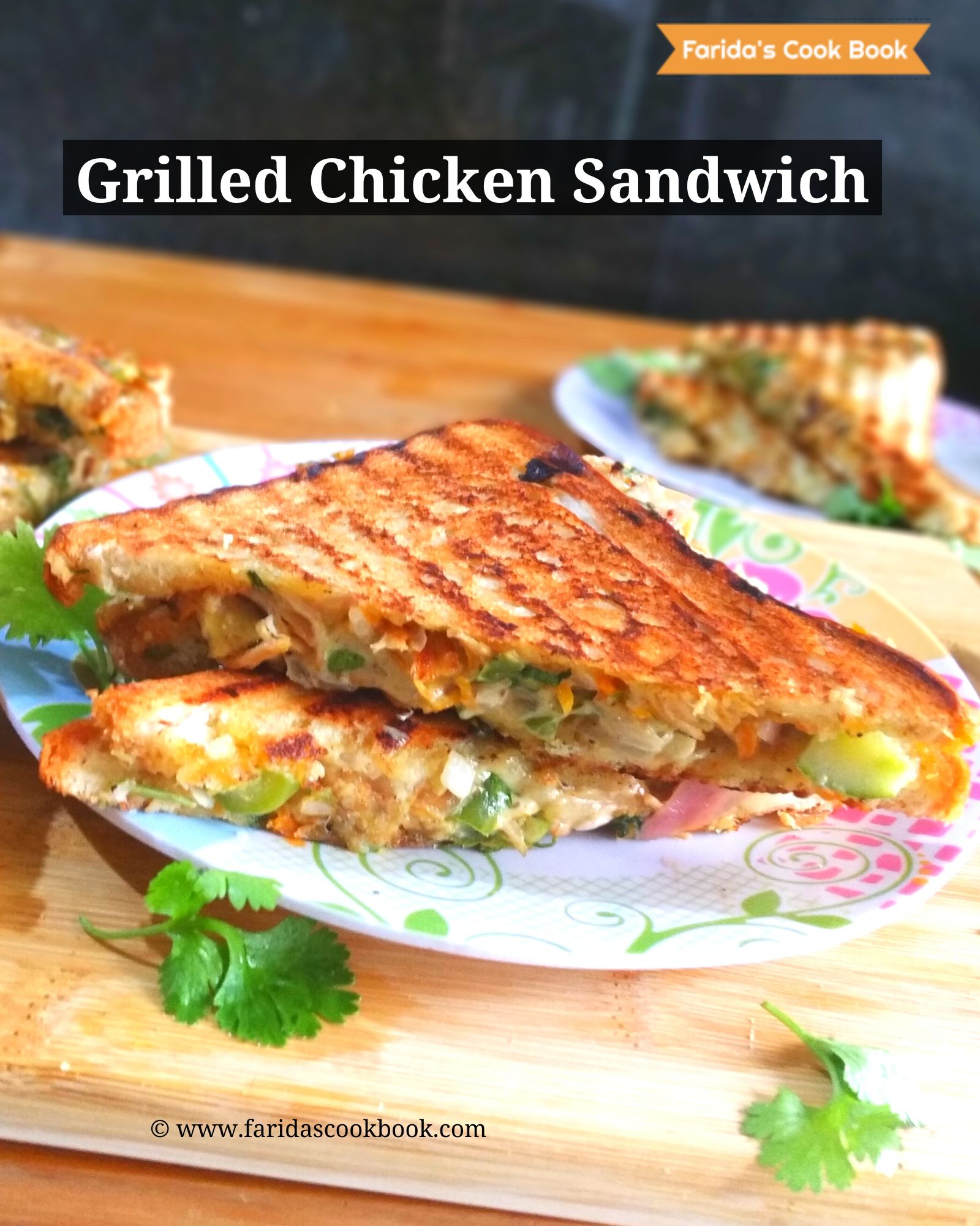 chicken sandwich  grilled chicken and cheese sandwich recipe - Faridas  Cook Book