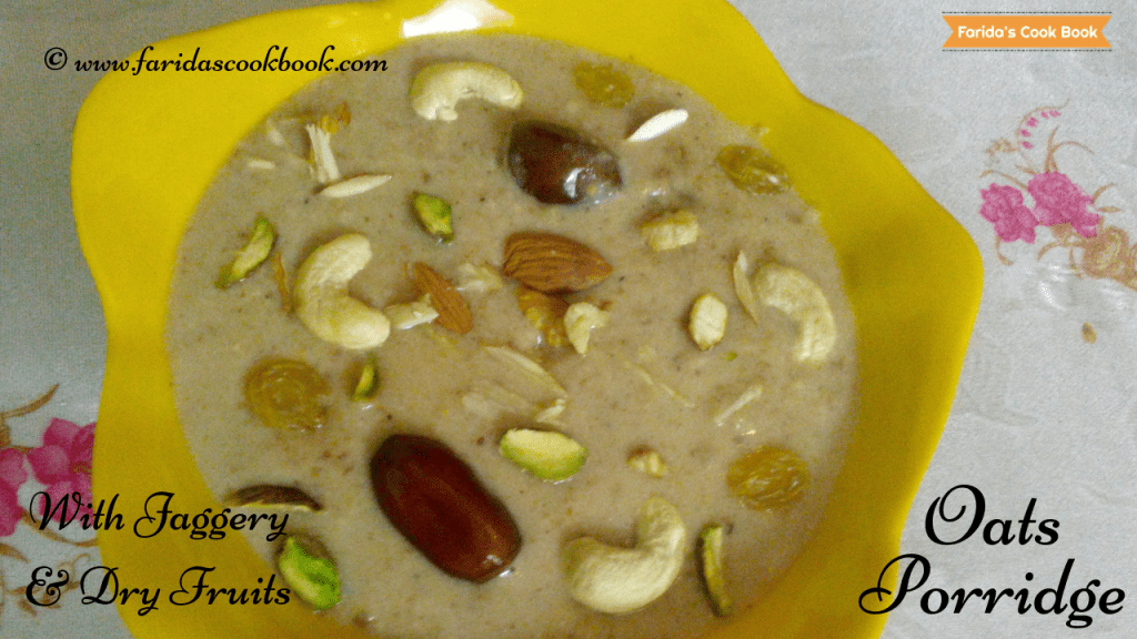 oats porridge oatmeal oats kheer with jaggery and dry fruits oats