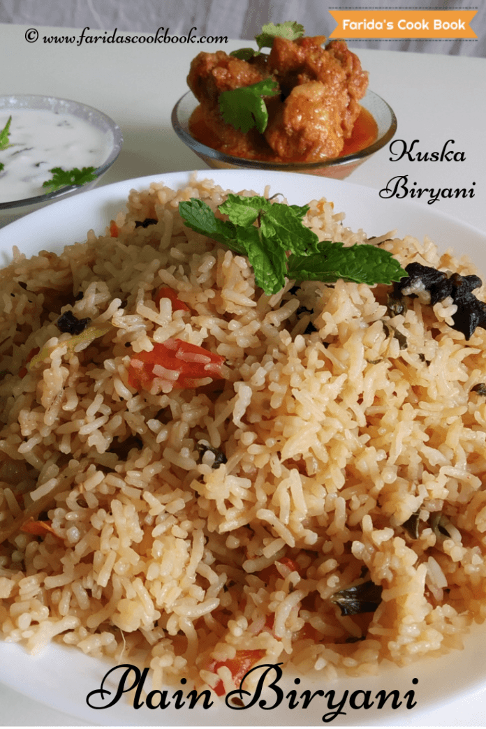 biryani recipe kuska biryani plain biryani rice recipe kuska rice