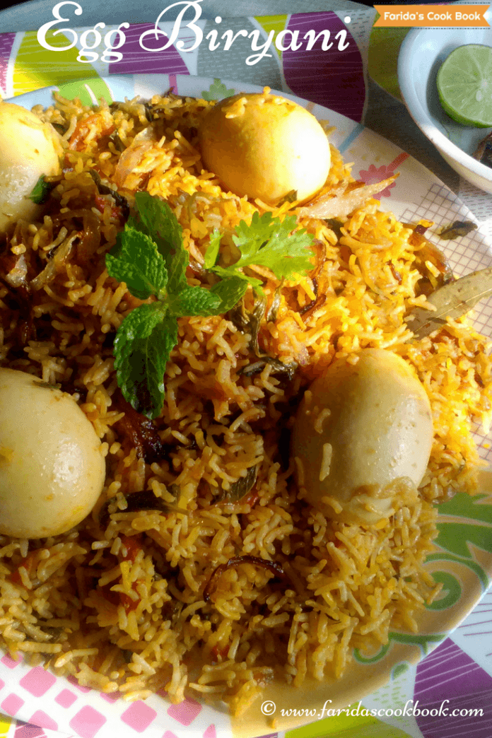 egg biryani easy egg biryani egg biryani recipe Faridas Cook Book