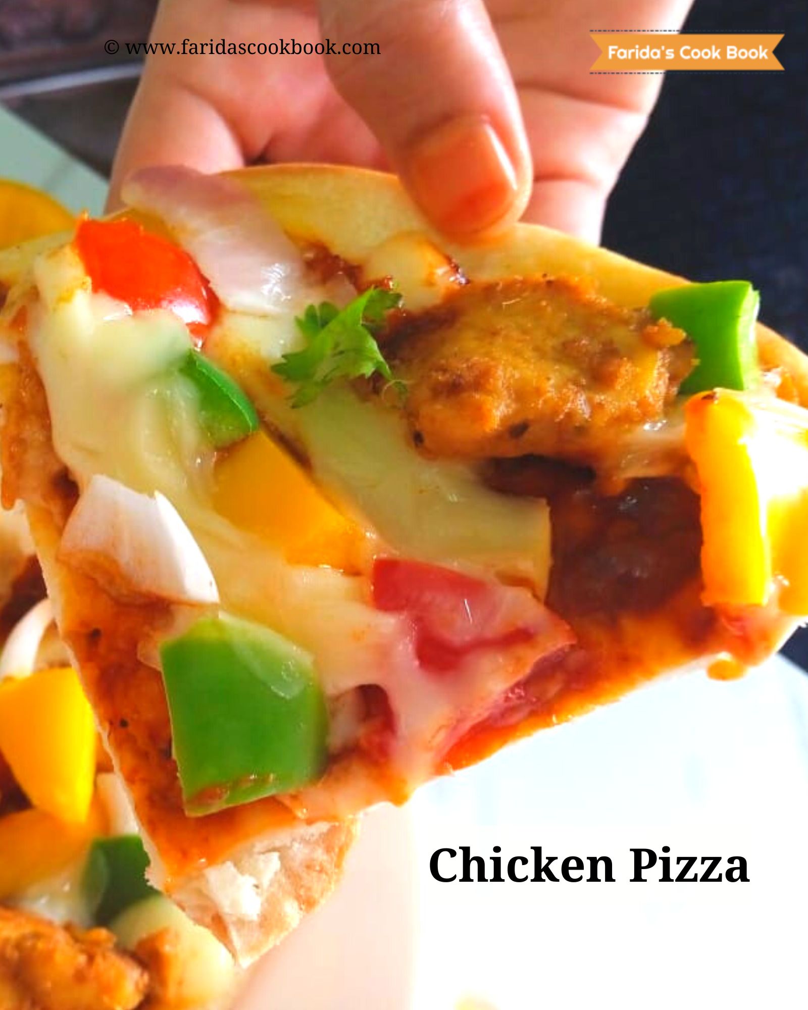 Chicken Pizza Homemade Chicken Pizza Recipe Without Oven Faridas Cook Book 7734